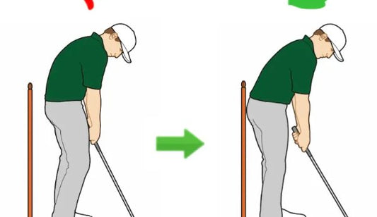 Before and after illustration of early extension, showing the hips thrusting toward the ball versus maintaining posture