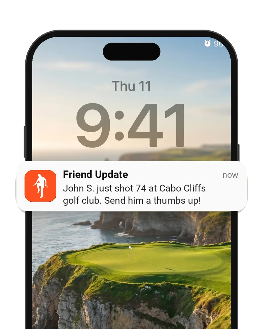 Lock screen notification that a friend just posted a score